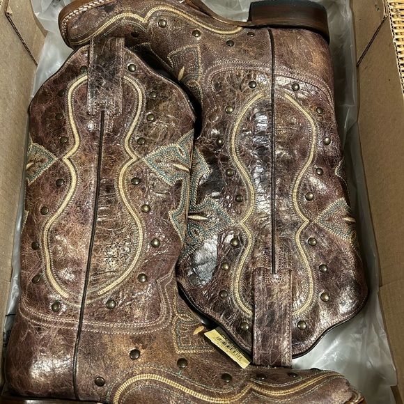 ❤️ NWT Roper Women's Pure Cross & Studs Western Boots - Square Toe❤️ - Picture 3 of 9